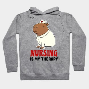 Nursing is my therapy Capybara Hoodie